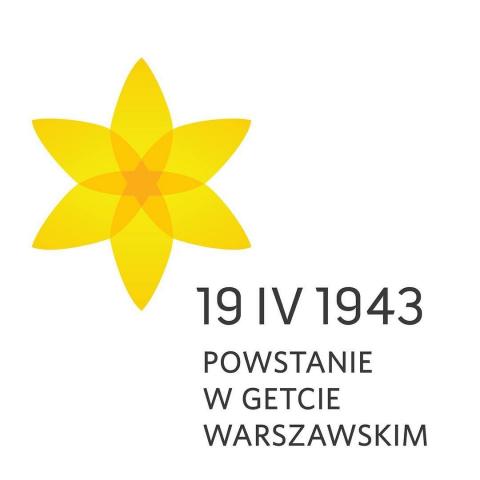 Plakat z żonkilem- Powstanie w Getcie Warszawskim